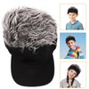 minkissy Visera con Pelo para Gorras De Pesca Béisbol Peluca