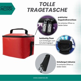 caseroxx Carrying Bag for Tonie and Tiger Box for Carrying Around The Neck with Unique red Design, Suitable for Children