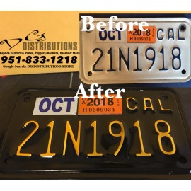 dgdistributions California motorcycle license plate restore or transform