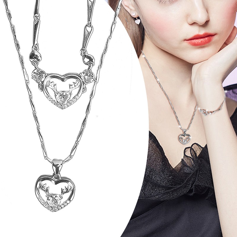 Bracelet Necklace Set Box Bag Combination Valentine's Day Jewelry Gifts