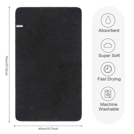 KinHwa Microfibre Soft Hand Towels for Bathroom Abosorbent Small Guest Towels Thick Face Towels 30cm x 50cm Fast Drying Washcloth for Bath, Spa, Gym 2pack Black