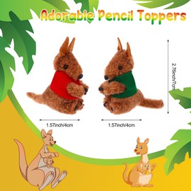 20pcs Kangaroo Clip Buddy Stuffed Animal Pencil Toppers & Prizes - Fuzzy Hugger Animal Plush Pencil Clips