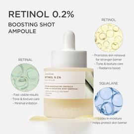 SKIN1004 Retinol 0.2% Boosting Shot Ampoule, Face Serum for Skin Elasticity, Facial Spicule Serum with Retinol & Retinal, Centella Ampoule for Fine Lines & Wrinkles, Korean Skin Care, 1.01fl.oz / 30ml