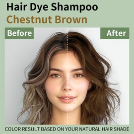 TYAYW 3 in 1 Hair Dye Shampoo for Gray Hair, 16.9 Fl Oz (Chestnut Brown for Men & Women)