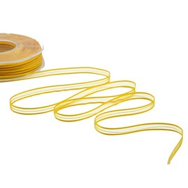 Furlanis - Velo Bordi Raso con Tirante Centrale, Nastro Decorativo per Confezioni, Bomboniere, Tessuto Italiano - Giallo Sole, 6 mm x 50 m