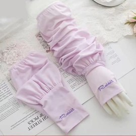 2 Pairs of Women's Sun Protection Arm Warmers, Summer Gloves, Elegant Hand Warmers, Cooling Arm Sleeves, UV Protection, Arm Sleeve, Non-Slip, Breathable Cycling Gloves for Driving, Cycling, Golf