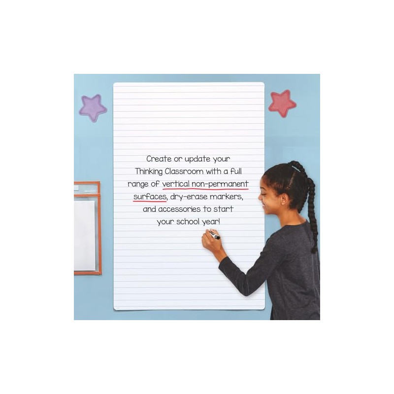 EAI Education Double-Sided Dry-Erase Poster Board: Lined, 24" x 36"