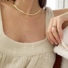 YANCHUN Gold Herringbone Choker Snake Chain Necklace Dainty Choker Necklace