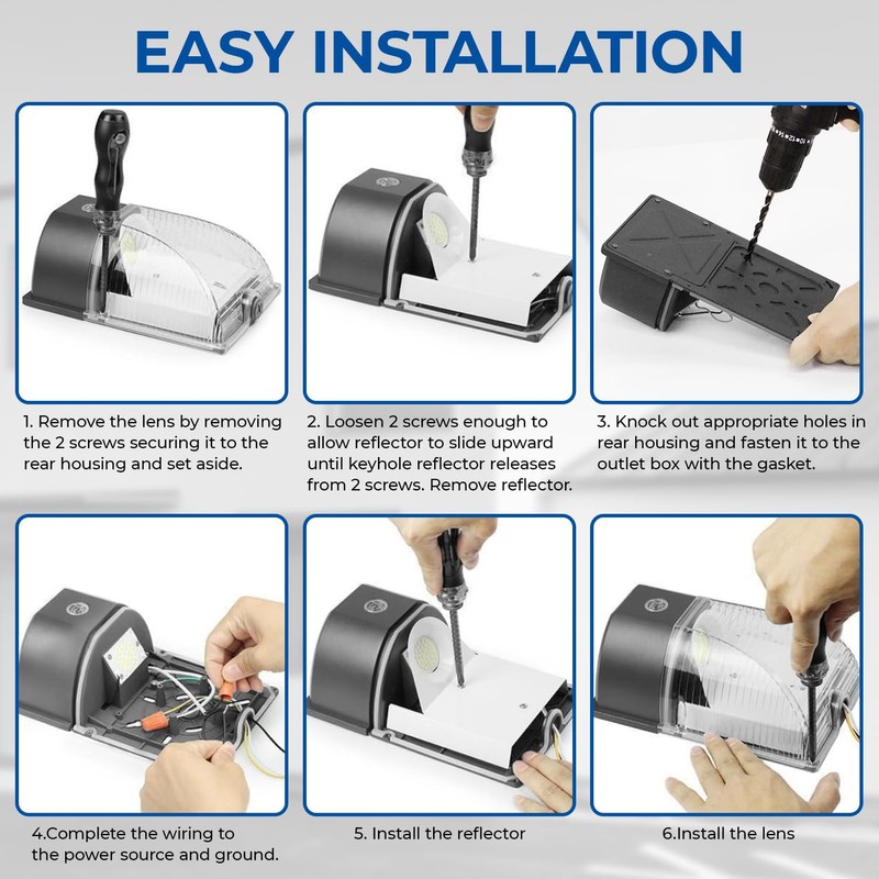 CINOTON 26W LED Wall Pack Light with Dusk to Dawn