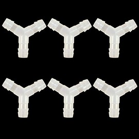 Metaland Plastic 3/8" Hose Barb 3 Way Wye Y Shape Barbed Polypropylene Splitter Fitting Splicer for Water Fuel Air (Pack of 6)