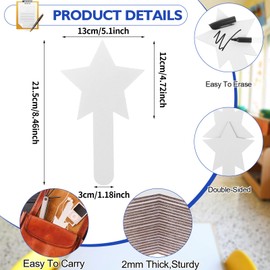 Yiphates 50 Pieces Star Shape Dry Erase Answer Paddles Handheld Double Sided Paddles Mini White Boards Small Dry Erase Board Auction Paddles for Students Teacher Classroom Bidding Voting Score Boards