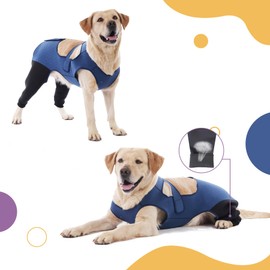 Dog Hind Leg Recovery Sleeve Dog Recovery Suit Breathable, Sleeve to Stop Licking and Biting Firm and Secure, Adjustable Size, Comfortable Alternative to Cone Collars (Medium, Rear Both Leg)