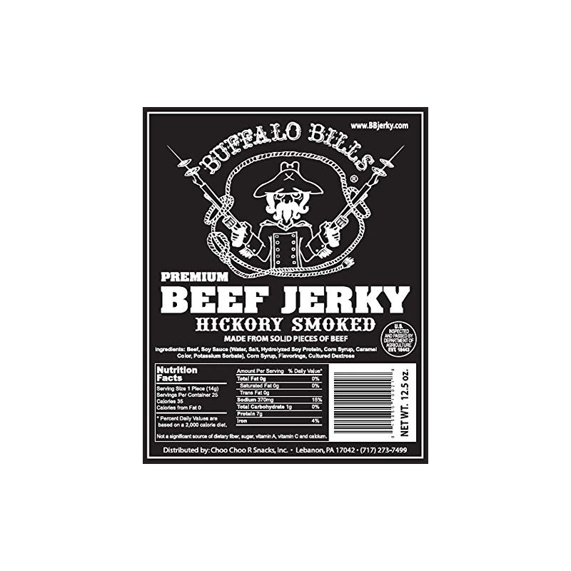 Buffalo Bills 12.5oz Premium Hickory Beef Jerky 7” Strips (25
