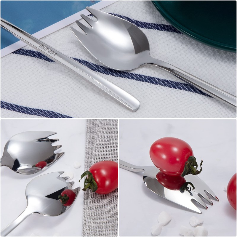 304 Stainless Steel Spoon Fork 2 in 1 Multifunctional Spoon