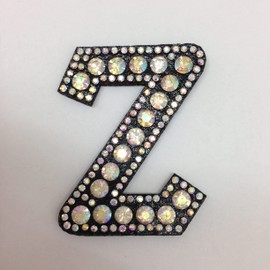PEPPERLONELY 1 unidad de parches con letras del alfabeto Z para coser o planchar con diseño de arco iris brillante para nombre, bricolaje, vestido, jeans, apliques decorativos, 5 x 3,5 cm