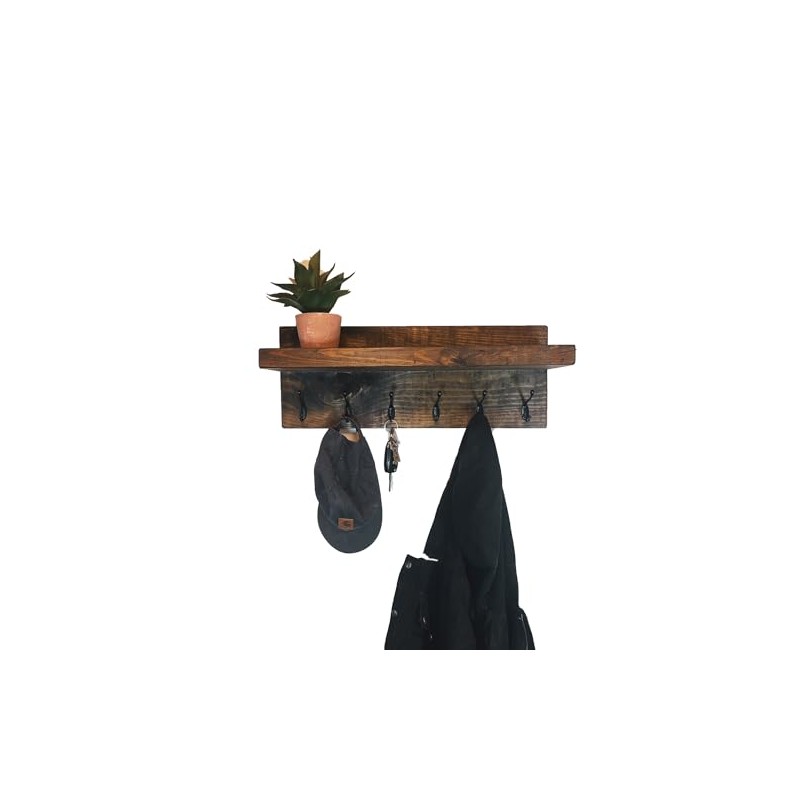 Coat Rack with Shelf, Wall Mounted with Storage, Entryway Organizer
