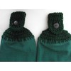 HUNTER GREEN - HANDMADE CROCHET TOP KITCHEN TOWELS - SET