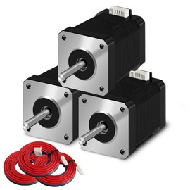 iMetrx Nema 17 Stepper Motor 42-48mm (3PCS/Pack) 1.5A-3.8V 2 Phase 4 Wires 1.8 Degrees with 39.3 inch Cable for Creality CR-10 10S Ender 3 3D Printer/CNC extruder and Y-axis