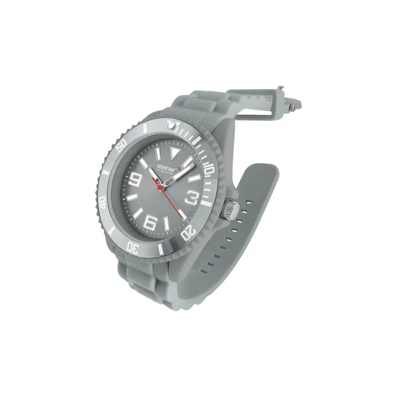 Reloj De Dama Steiner Sport Bubblegum 38mm Caratula Metálica Gris