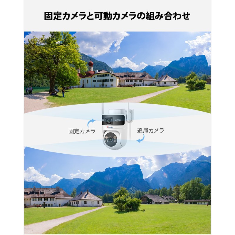 Ctronics Security Camera, Outdoor 900C-DL, Dual Lens, 360° Omnidirectional Monitoring,