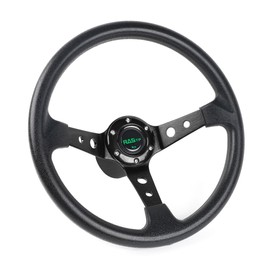 RASTP 13.8 Inch Boat Steering Wheel with 3/4“ Axle Marine Steering Wheel Adapter for Most Marine boats,Vessels,Yachts,Pontoons Boat,Black