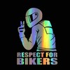 Respect Sticker: Reflective Decal for Motorcycles, Bikes, and Bicycles BL03221 100ea