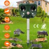 Ultrasonic Solar Animal Repeller 5 Modes with Motion Sensor Flashing
