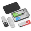 Gere 6 Pack Metal Rectangular Sliding Lid Tin Boxes Black,