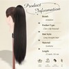 FESHFEN Long Ponytail Hairpiece - Straight Black Brown Braid Extensions
