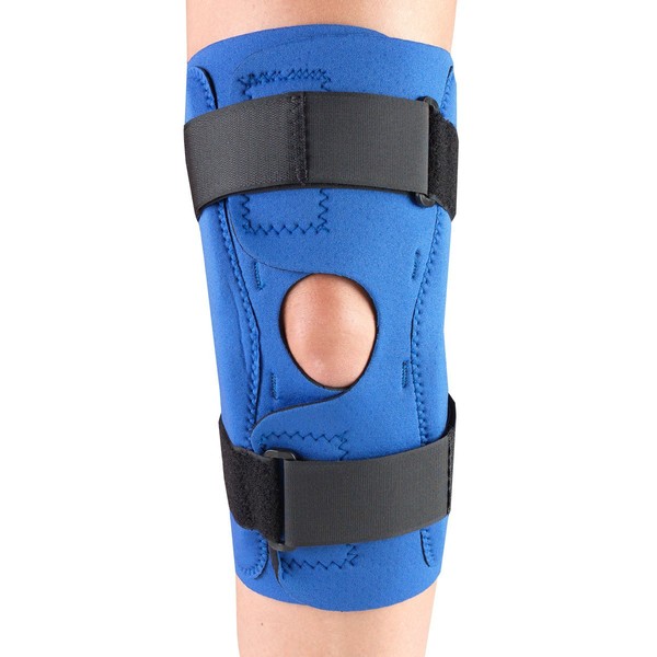 OTC Knee Stabilizer Wrap, Hinged Bars, Neoprene, Blue, X-Small