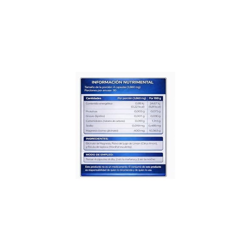 NLS Essentials GLICINATO DE MAGNESIO 120 cápsulas Alta Absorción Cápsulas