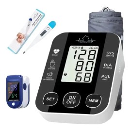 Medidor De Presion Arterial Para Brazo Oximetro Y Termometro Negro                                                                                    