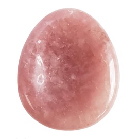 Manekieko Natural Strawberry Quartz Water Drops Chakra Thumb Worry Stone, Stress Relax Healing Reiki Crystal Bags Palm Stones