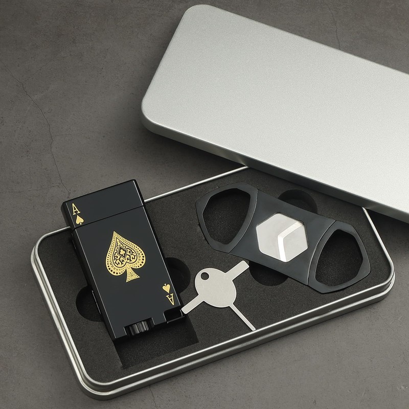 Haillai Torch Lighter and Cutter Set, Adjustable Double Jet Flame
