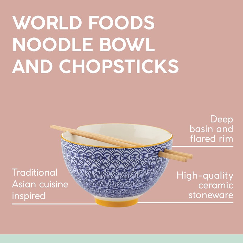 Typhoon World Foods Stoneware Noodle Bowl With Chopsticks