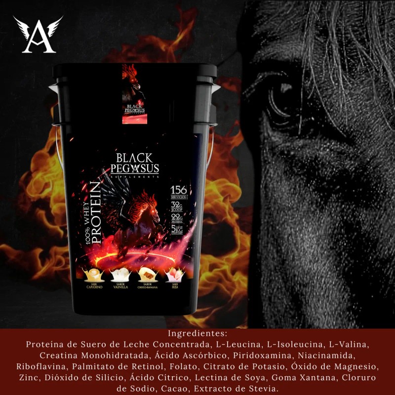 Protena 100 Whey Black Pegasus 5 Kg Adicionada Con Creatina