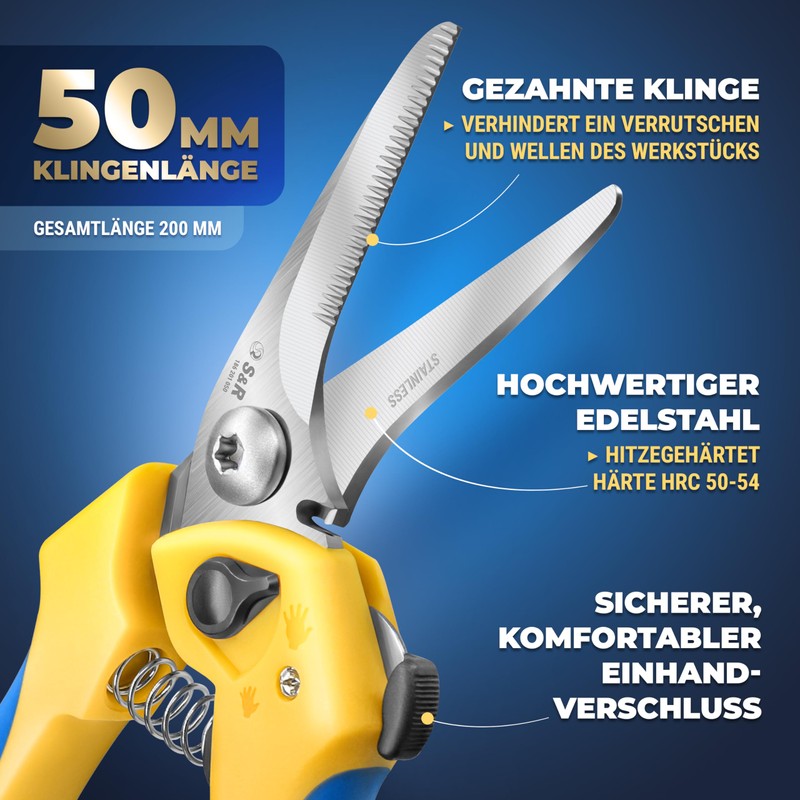 S&R Multipurpose Combination Scissors 200 mm, 50 mm Stainless Steel