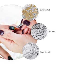 Baluue 3 Boxes Fashionable DIY Manicure Decor Nail Art Supplies Foil Mesh Foil Gauze Perfect for Women Girls