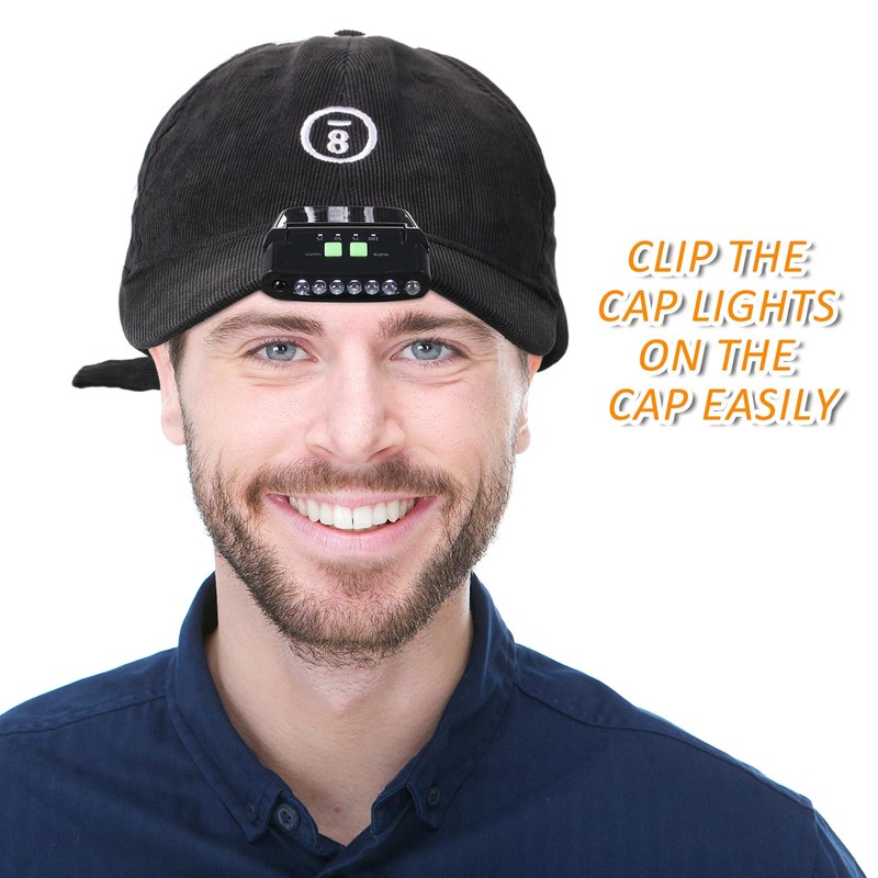 Mudder 2 Pieces LED Clip on Cap Lights USB Rechargeable