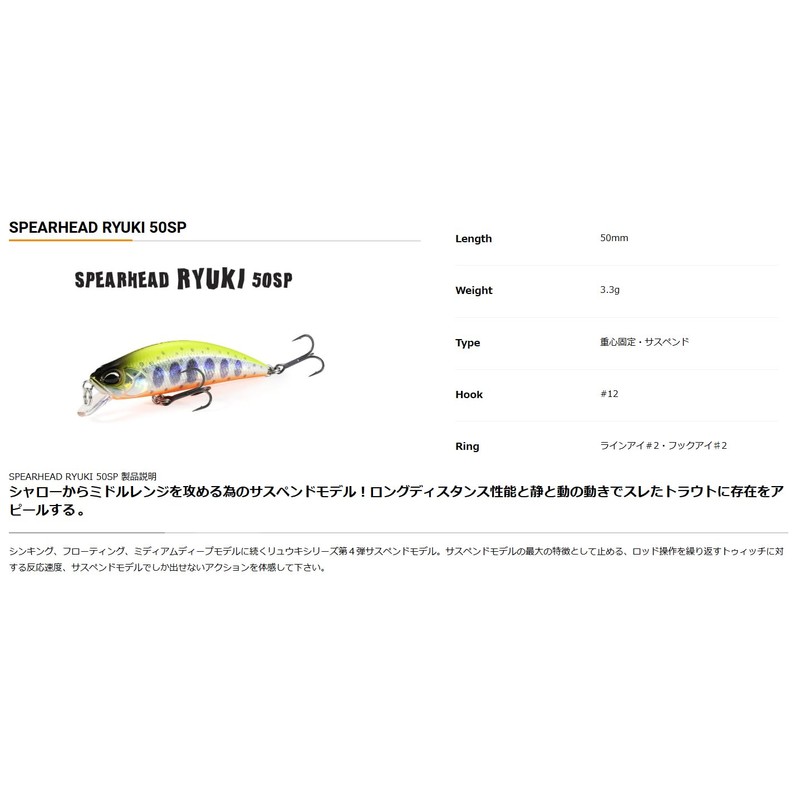 Duo ADA4055 Spear Head Ryuki 50SP Chart Back Yamame OB