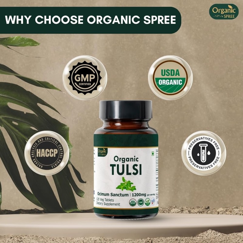 ORGANIC SPREE TULSI 120 Tablets | Holy Basil (Tulsi) |