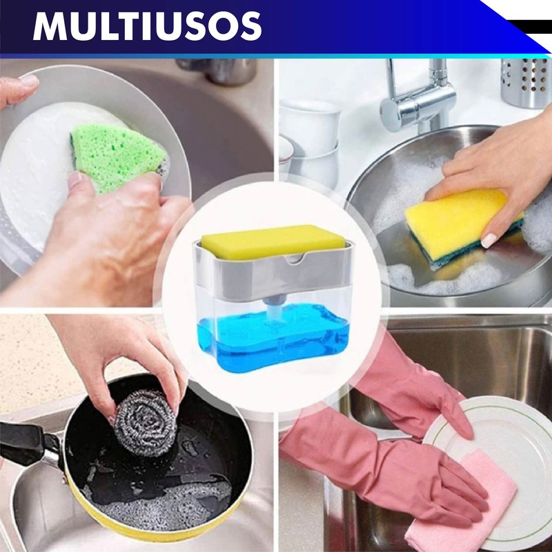CHIC-FANTASY Dispensador de jabón para Cocina con Soporte de Esponja