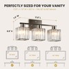TimberAura Crystal Bathroom Light Fixtures, 3-Light Brushed Nickel, Vanity Lights