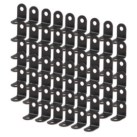 uxcell 60pcs Angle Bracket Metal 12x12mm Black Corner Brace Fastener L Shaped Right Angle Brackets Corner Protector Shelf Support with Screws for Furniture