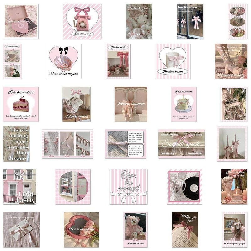 120Pcs Pink Ballet Aesthetic Stickers with Positive Affirmation Quotes