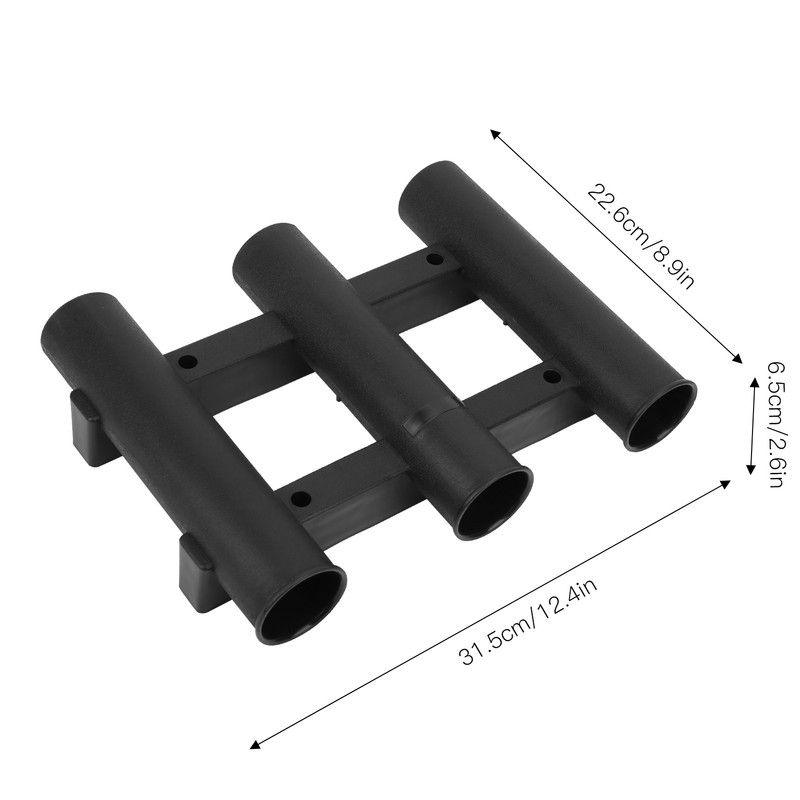 Rod Storage Holder Wall Side Mounted 3 Tube Fishing Pole