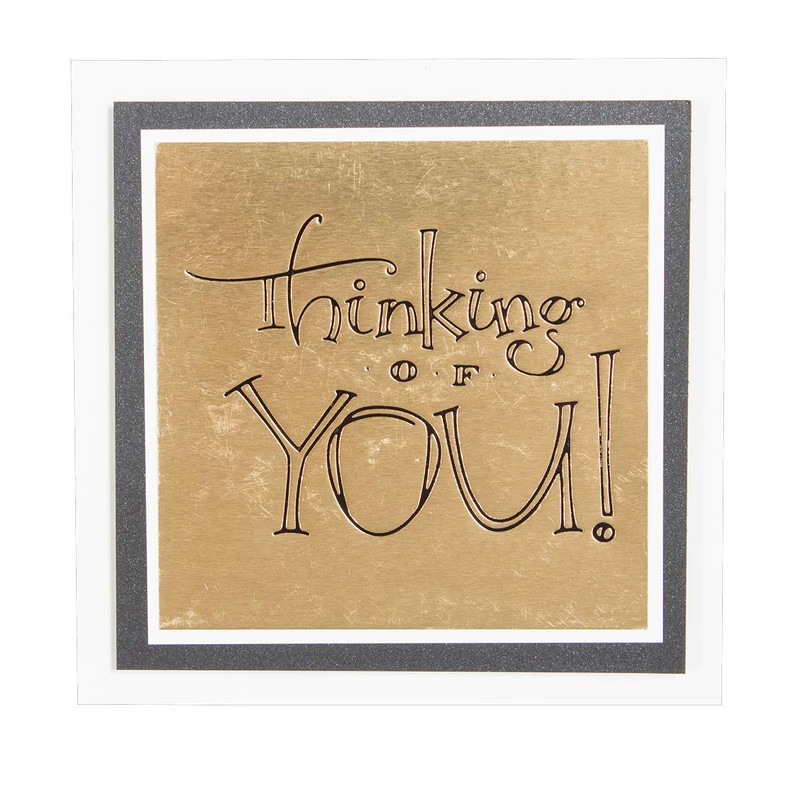 Spellbinders Glimmer Hot Foil Plate-Faux Script Thinking of You, Multi-Colour,