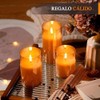 3PCS Velas LED Sin Llama, Velas Decorativas (Cabezal fijo dorado)
