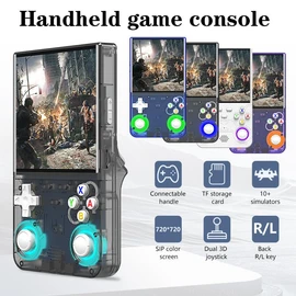Nueva consola de juegos R36 Ultra portátil, consola de videojuegos portátil con visualización IPS de 4 pulgadas, tarjeta 64G integrada y 20000 juegos, sistema Linux compatible con WiFi Bluetooth