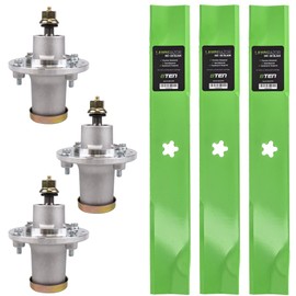 8TEN Spindle High Lift Blade Kit for Husqvarna 52 inch Cut XLS XLSI GTH2752TF GTH24V52LS GTH26V52LS 532173436 532112171